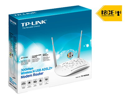 TP-LINK MODEM ROUTER ADSL 4 PUERTOS LAN WIFI N 300MBPS