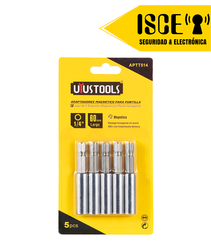 UYUSTOOLS ADAPTADORES MAGNETICOS PARA PUNTILLA 1/4&quot;X60X5PCS