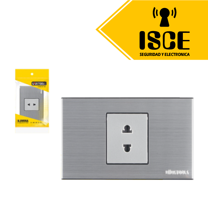 UYUSTOOLS TOMACORRIENTE EMPOTRABLE SIMPLE ACERO INOX