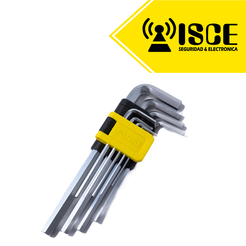 UYUSTOOLS LLAVE ALEN DELUX PUNTA EXAGONAL MEDIANA 9PCS