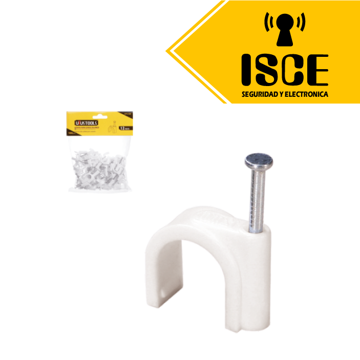 UYUSTOOLS GRAPA PARA CABLE BLANCO 8MM 100UN SET