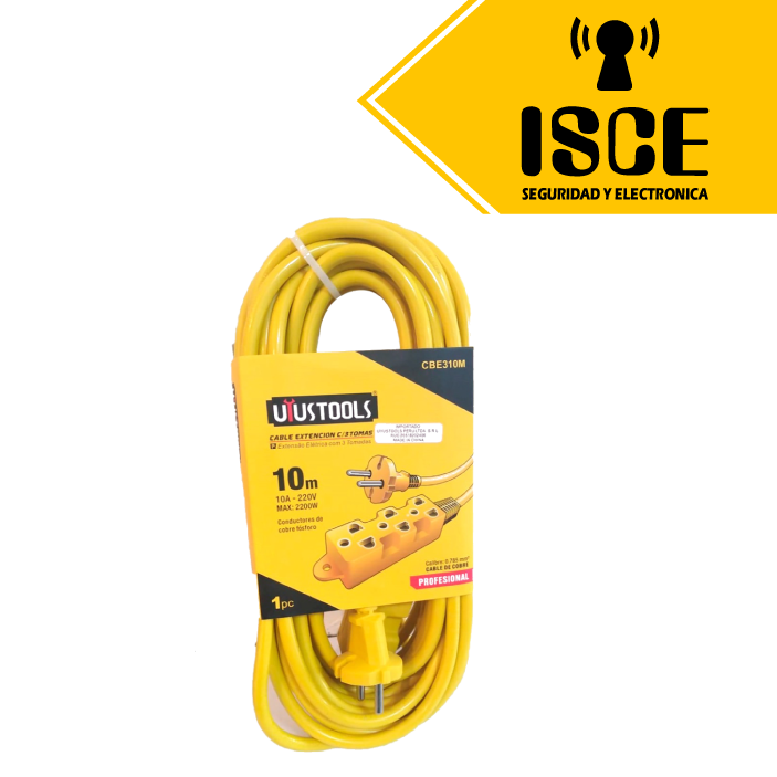 UYUSTOOLS CABLE DE EXTENSION CON 3 TOMAS 10M