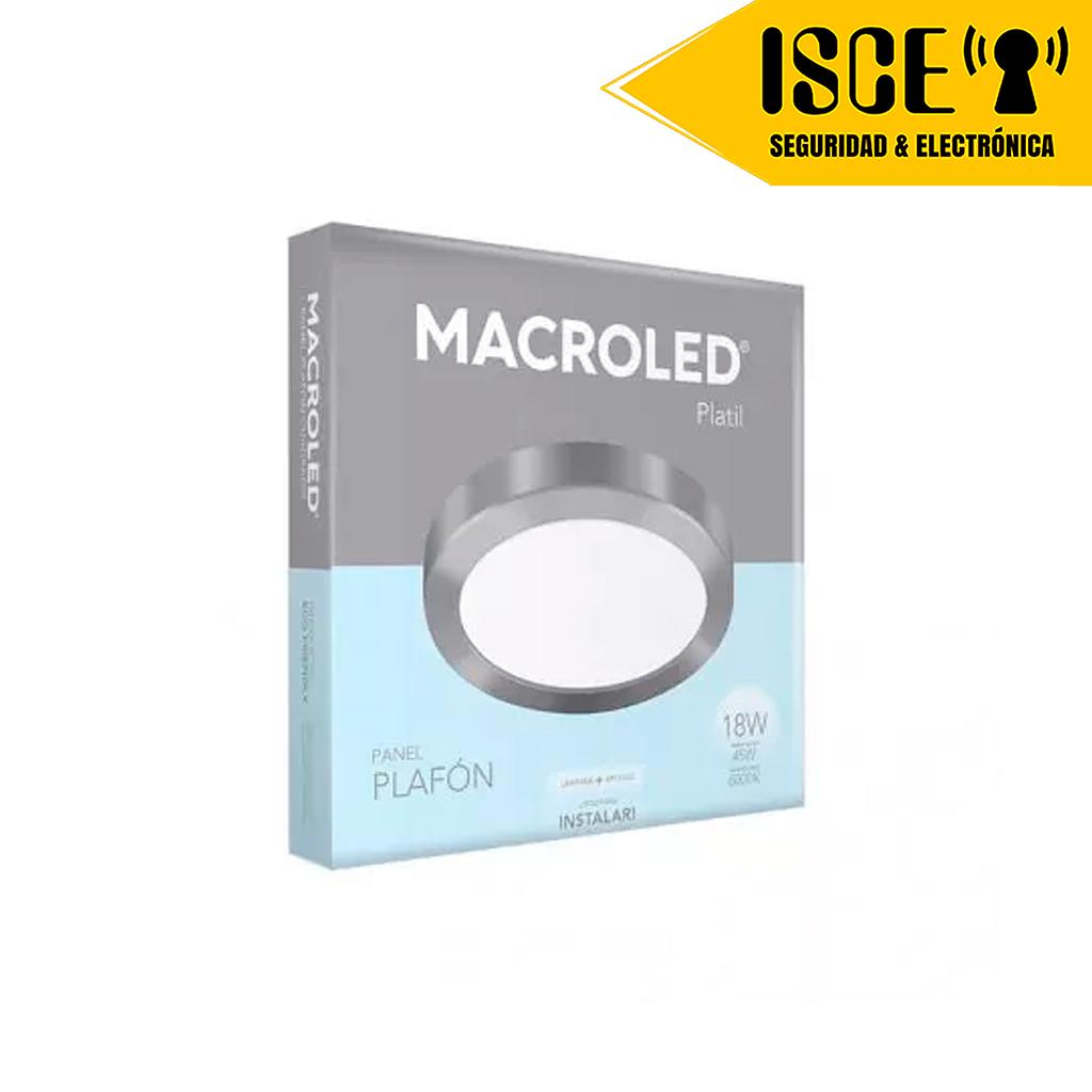 MACROLED PANEL LED CIRCULAR ADOSABLE PLATEADO 18W AC85-265V LUZ FRIA 6000K