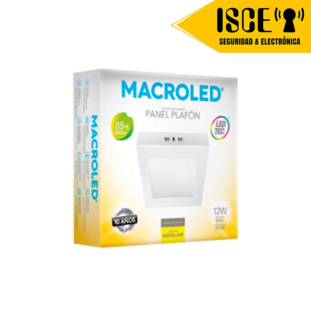 MACROLED PANEL LED CUDRADO ADOSABLE 12W AC85-265V LUZ CALIDA 3000K