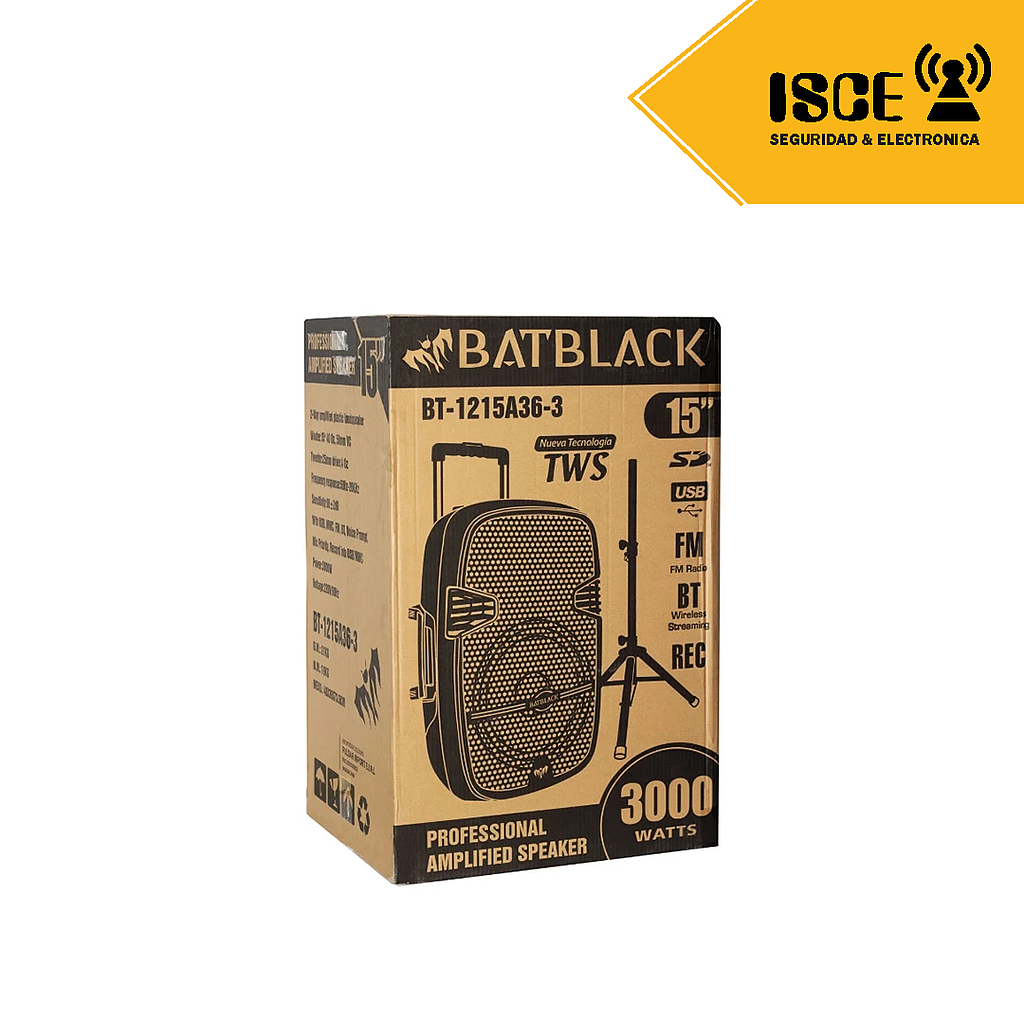 [BT-162N] BATBLACK PARLANTE 5W C/BT/ENTRADA USB ROJO