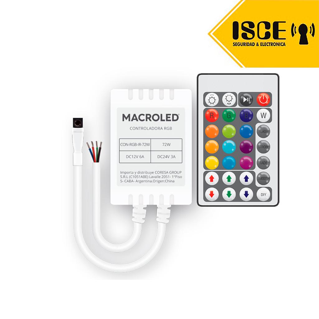 MACROLED CONTROLADOR RGB INFRARROJO 72W DC-12/24V