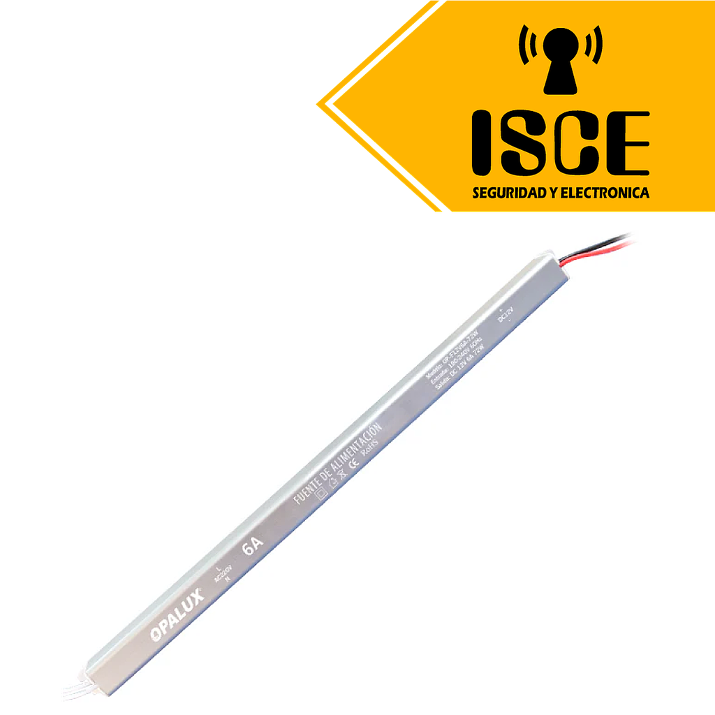 OPALUX FUENTE DE PODER ULTRA SLIM 72W/12V 6A