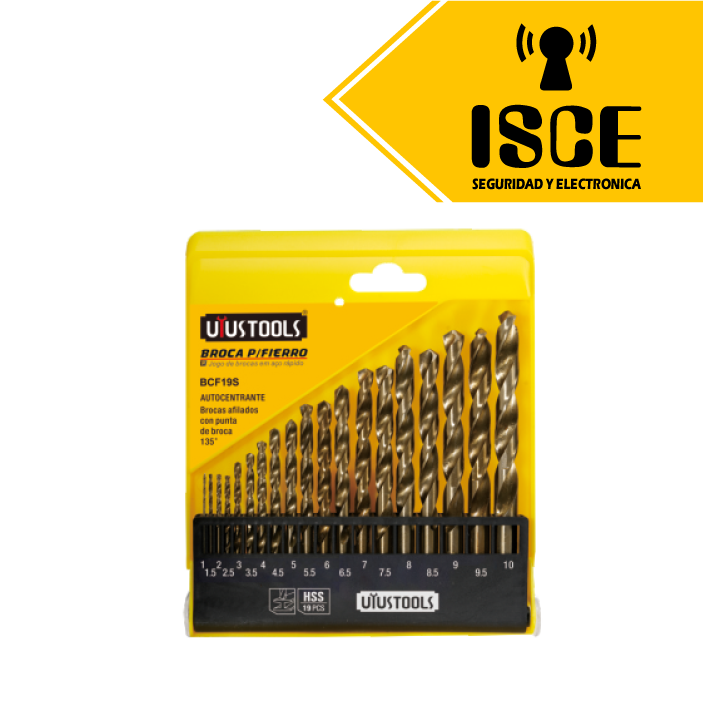 UYUSTOOLS BROCA P/FIERRO 19PC MM 1-10 HSS