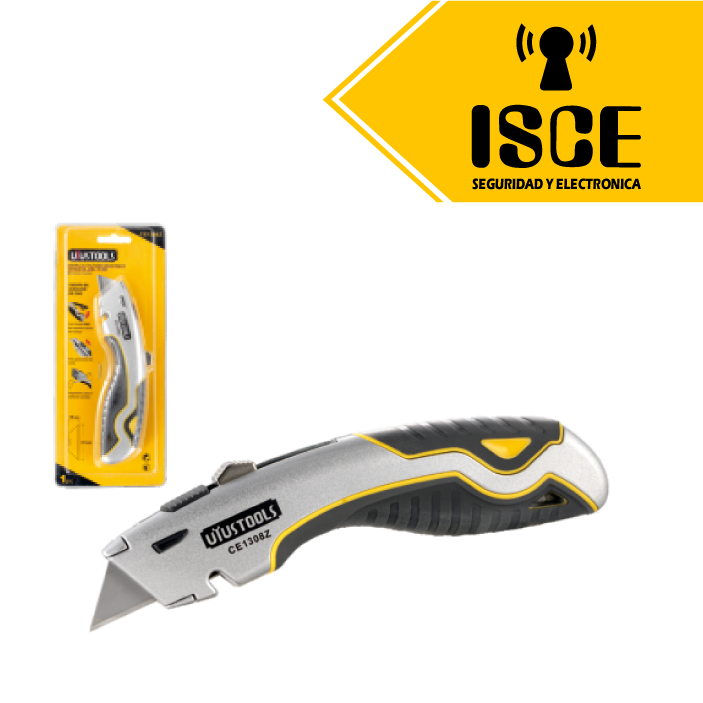 UYUSTOOLS CUCHILLO UTILITARIO RESISTENTE RETRACTIL ZINC 19MM