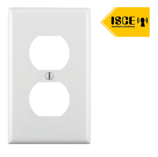 LEVITON PLACA DOBLE NYLON P/TOMACORRIENTE BLANCA