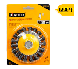 UYUSTOOLS ESCOBILLA PLATA TIPO RETORCIDO 4&quot;