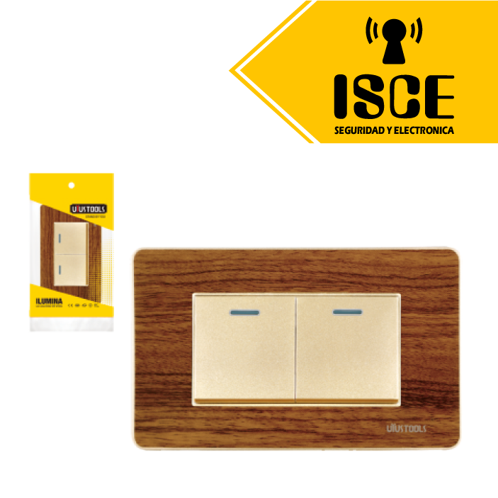 UYUSTOOLS CONMUTADOR EMPOTRABLE DOBLE MADERA