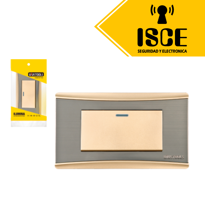 UYUSTOOLS CONMUTADOR EMPOTRABLE SIMPLE DORADO