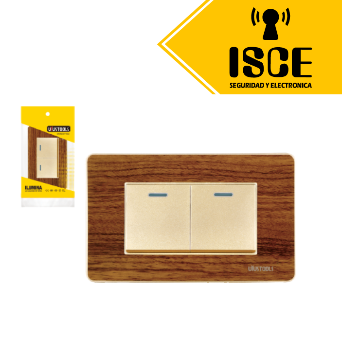 UYUSTOOLS INTERRUPTOR EMPOTRABLE DOBLE MADERA
