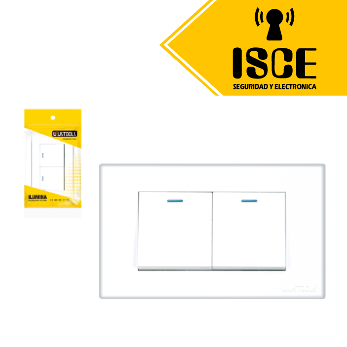 UYUSTOOLS INTERRUPTOR EMPOTRABLE DOBLE PC-BLANCA