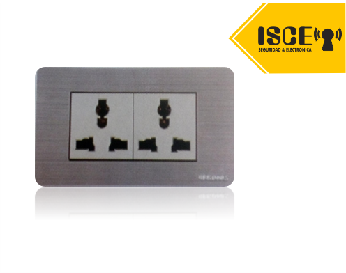 UYUSTOOLS TOMACORRIENTE EMPOTRABLE DOBLE MULTIUSO ACERO INOXIDABLE
