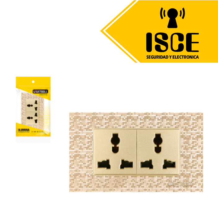 UYUSTOOLS TOMACORRIENTE EMPOTRABLE DOBLE MULTIUSO MOSAICO