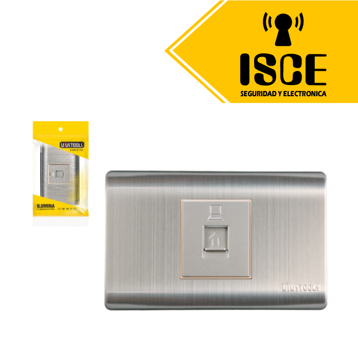 UYUSTOOLS TOMA INTERNET ACERO INOXIDABLE C/CURVA RJ45