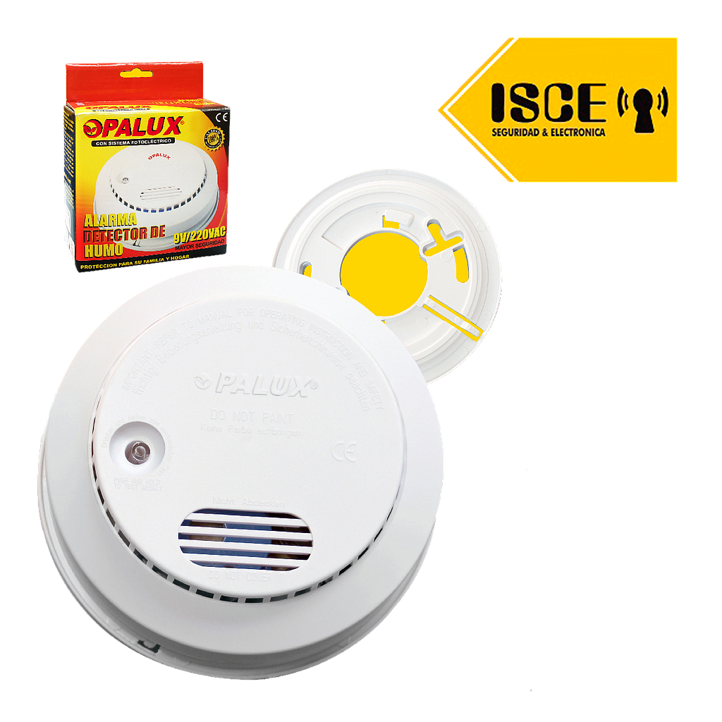 OPALUX DETECTOR DE HUMO DUAL 9VDC 220VAC