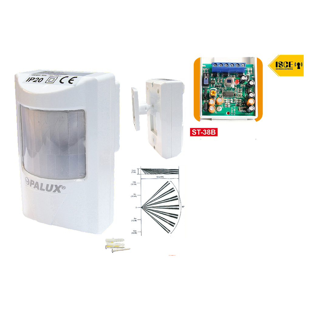 OPALUX SENSOR DE MOVIMIENTO 180°12VDC T/PIR 15M