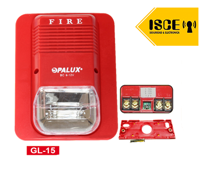 OPALUX STROBO FLASH DC 12V 80-120MA 90DB 76/MINUTE COLOR RED