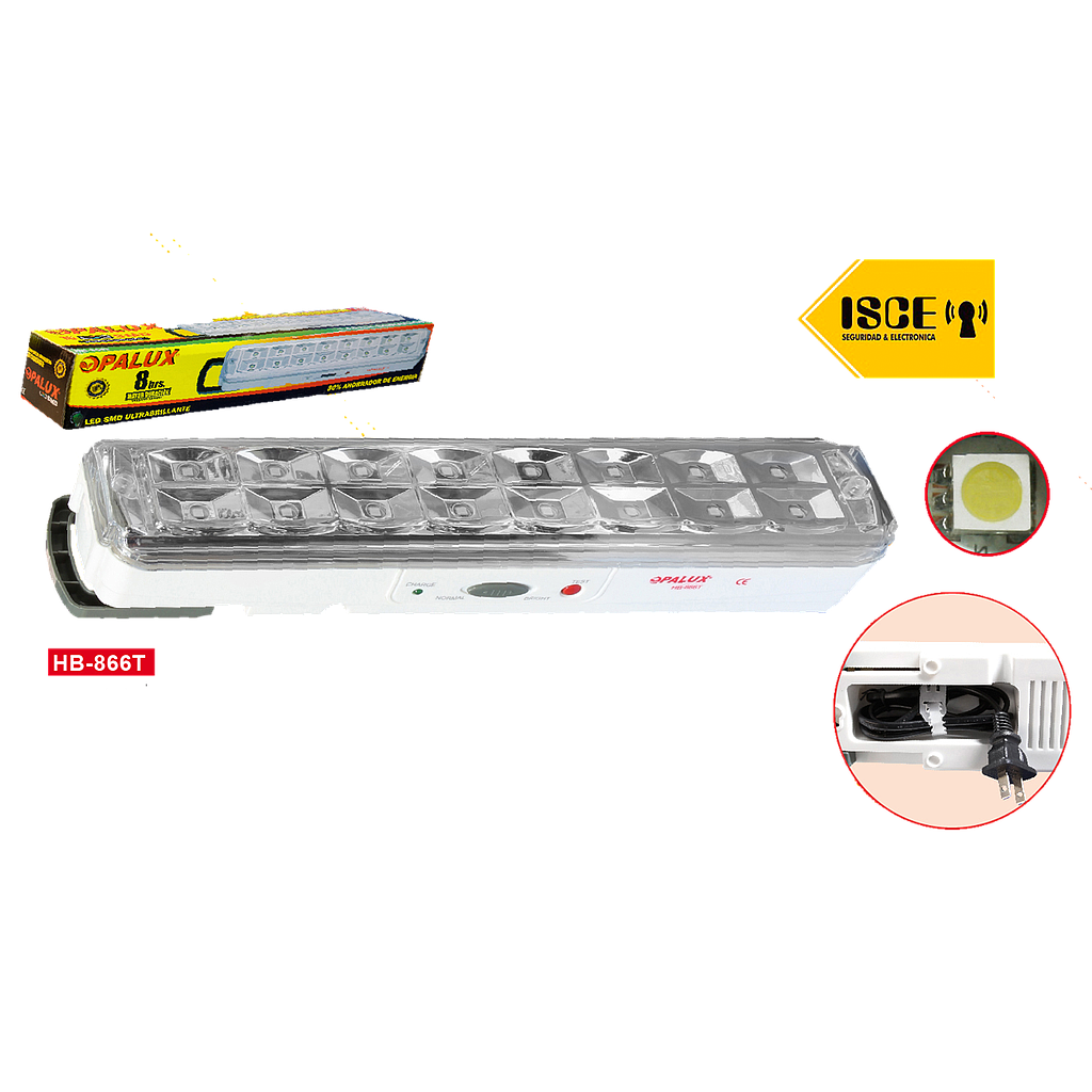 OPALUX LAMPARA DE EMERGENCIA 16 LED SMD BATERIA 4V/4AH