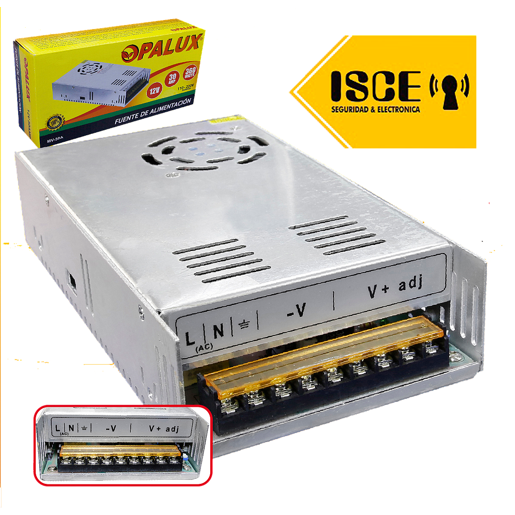 OPALUX FUENTE CARCASA DE ALUMINIO 12VDC 20 AMP