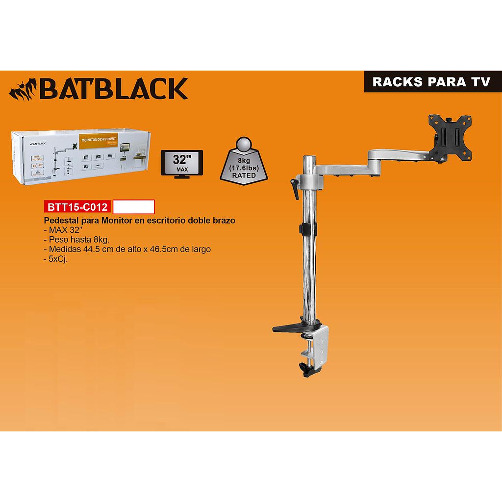 BATBLACK RACK PEDESTAL P/MONITOR EN ESCRITORIO MAX 32&quot;