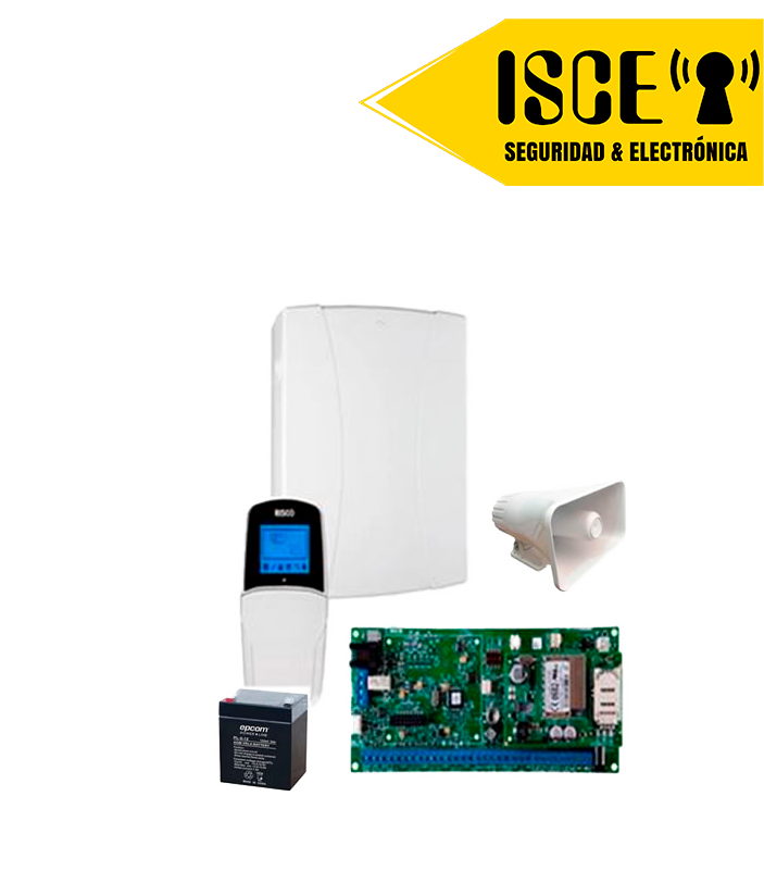 RISCO KIT CABLEADO MODULO IP LIGHTSYS (1 TARJETA DE8 ZONAS + 1 TECLADO LCD + 1 CONTACTO MAGNETICO + 1 SIRENA DE 30W + 1 BATERIA 12V/4A, 1 MODULO IP MULTISOCKET + 1 SENSOR DE MOVIMIENTO
