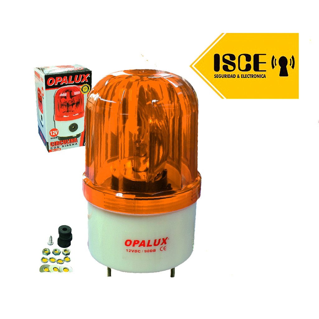 OPALUX CIRCULINA 12VDC 90DB INDUSTRIAL COLOR NARANJA