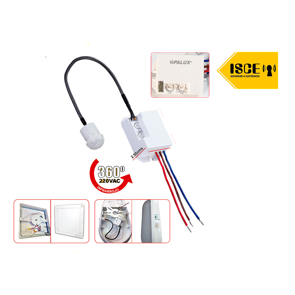 OPALUX SENSOR DE MOVIMIENTO 360 6MTS