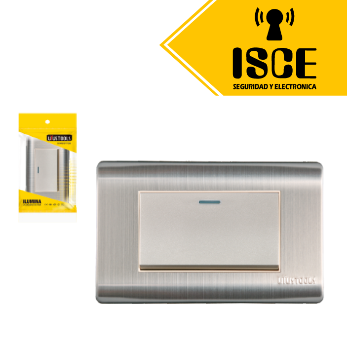 UYUSTOOLS CONMUTADOR EMPOTRABLE SIMPLE ACERO INOX C/CURVA