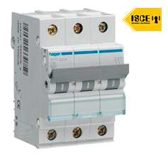 HAGER INTERRUPTOR AUTOMATICO TERMOMAGNETICO CURVA C 3X125 AMP 10KA 230/400V IEC 60947-2
