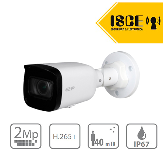 DAHUA EZ-IP IPC-B2B20N-L-ZS IP TUBO VARIFOCAL 2MP H.265+ DWDR IR40 IP67 POE