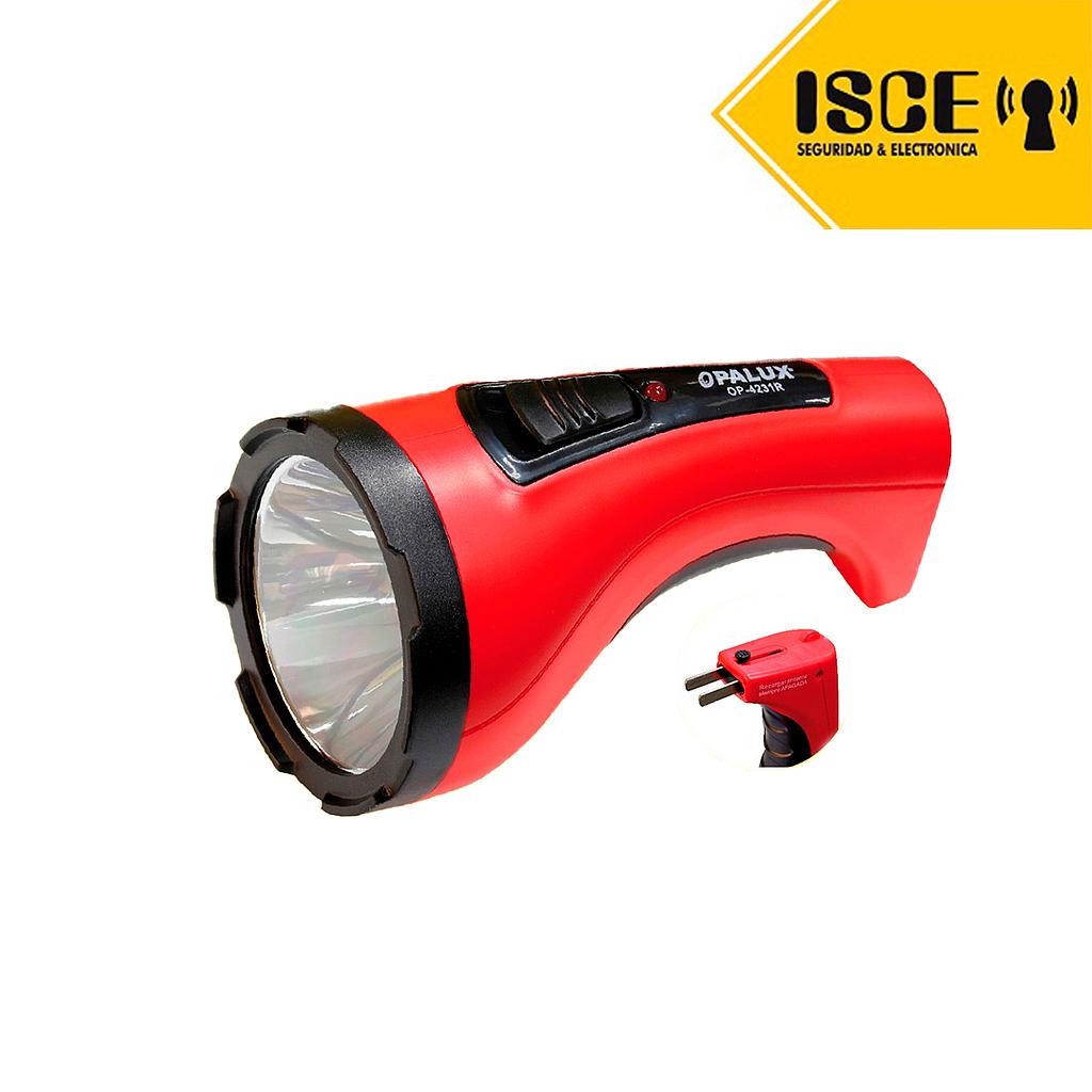 OPALUX LINTERNA LED RECARGABLE 3W LUZ BAJA Y ALTA COLOR ROJO