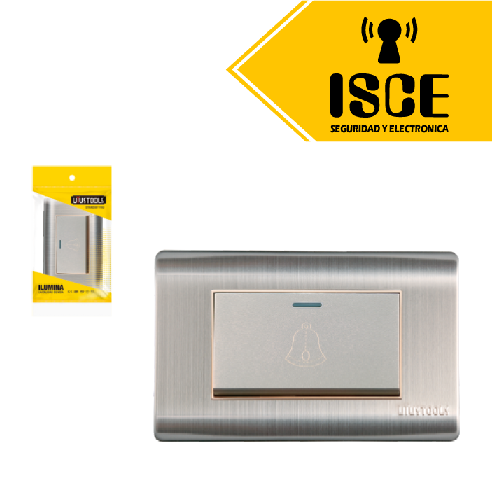 UYUSTOOLS PULSADOR PARA TIMBRE ACERO INOX C/CURVA