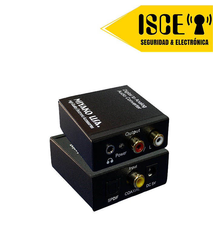 MIYAKO USA CONVERTIDOR DE AUDIO OPTICAL 2RCA A JACK 3.5MM 5VDC