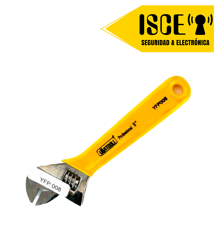UYUSTOOLS LLAVE FRANCESA M/PLAST 8&quot; AMARILLO