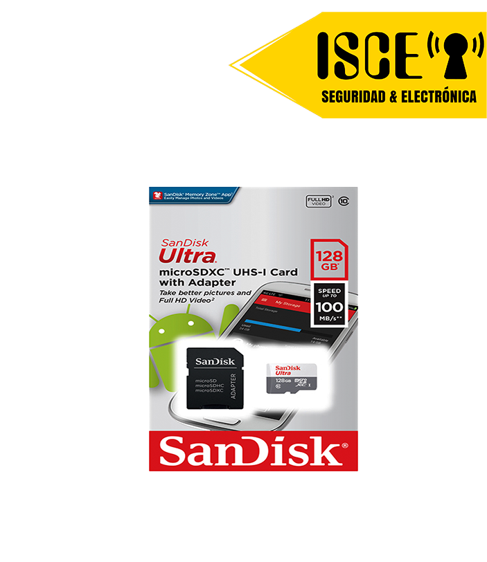 SANDISK MEMORIA FLASH ULTRA MICROSDHC UHS-I CLASS10 128GB