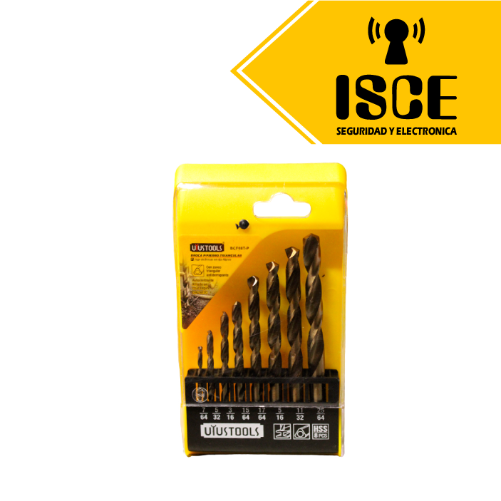UYUSTOOLS BROCA PARA FIERRO TRIANGULAR 8PCS 3-10MM HSS