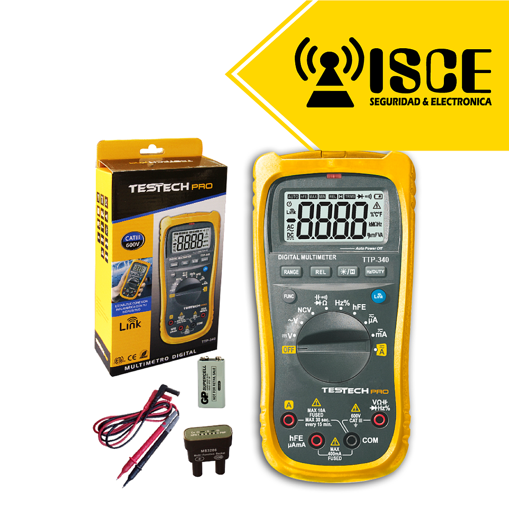 TESTECH MULTIMETRO DIGITAL CAT III 600V