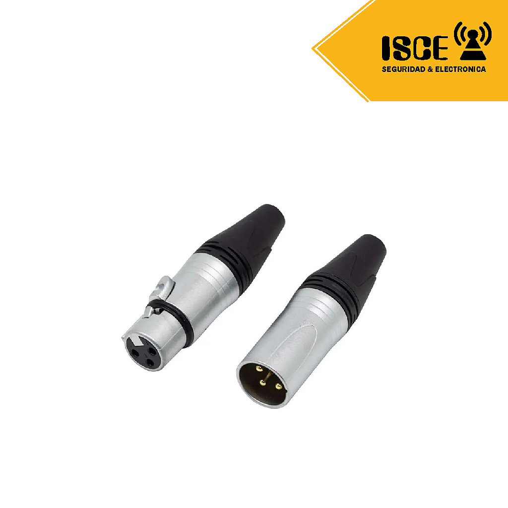 BATBLACK CONECTOR XLR HEMBRA Y MACHO 3 PINES NEGRO