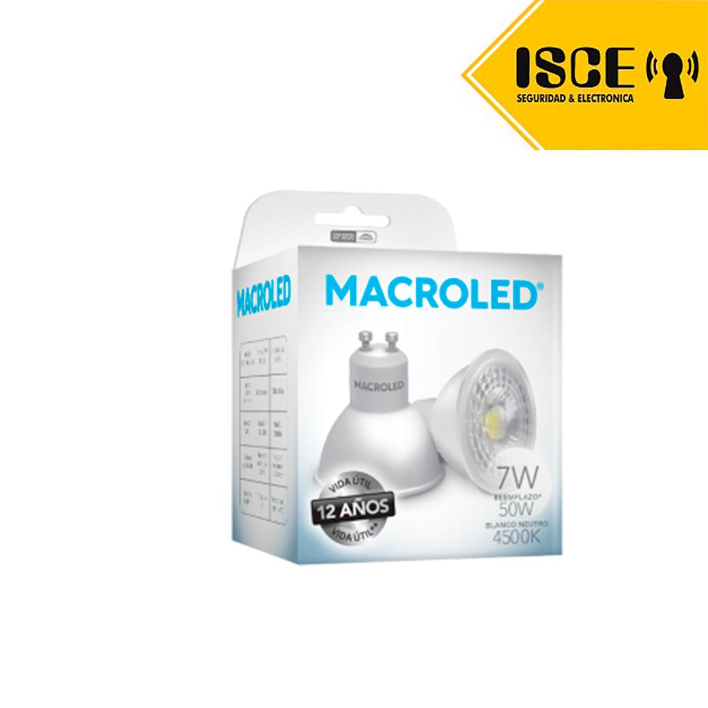 MACROLED DICROICO LED ECO 7W AC100-240V FRIO 6000K SPD1500V 38°