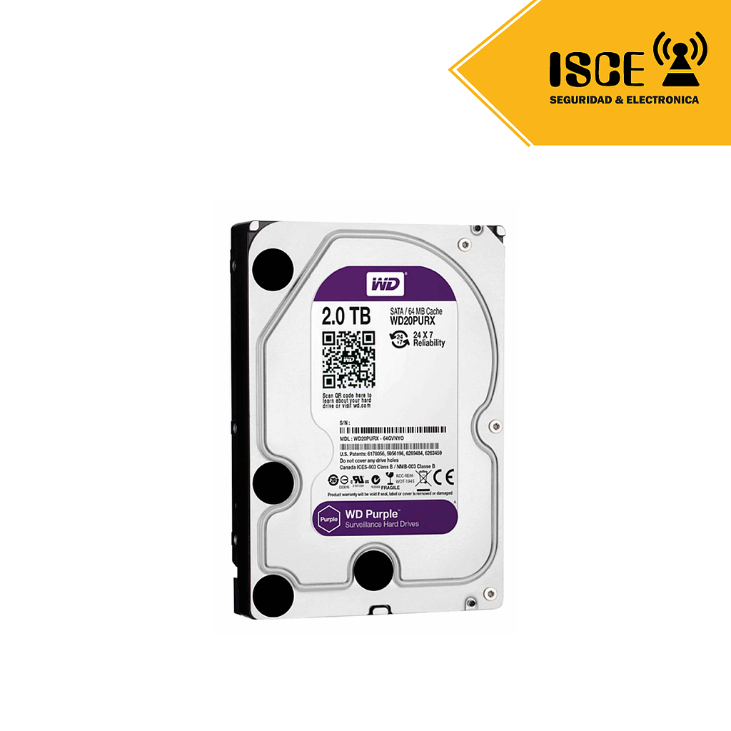 WESTERN DIGITAL DISCO DURO PURPURA PARA DVR/NVR 2TB