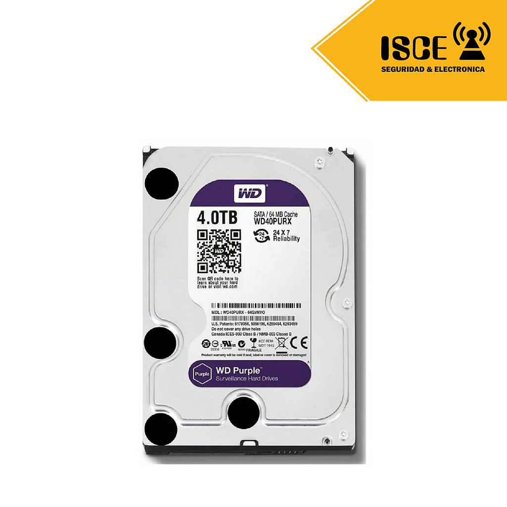 WESTERN DIGITAL DISCO DURO PURPURA PARA DVR/NVR 4TB