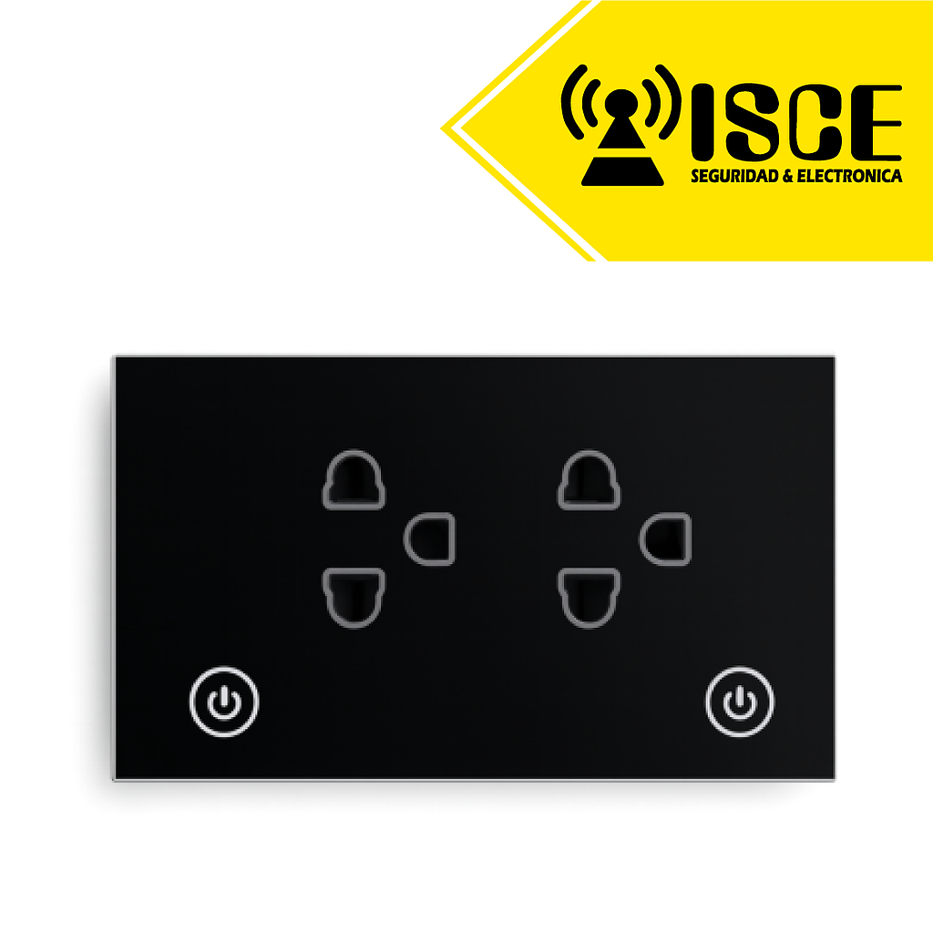 TOMACORRIENTE INTELIGENTE WIFI DE PARED 90-250V 15A COLOR NEGRO