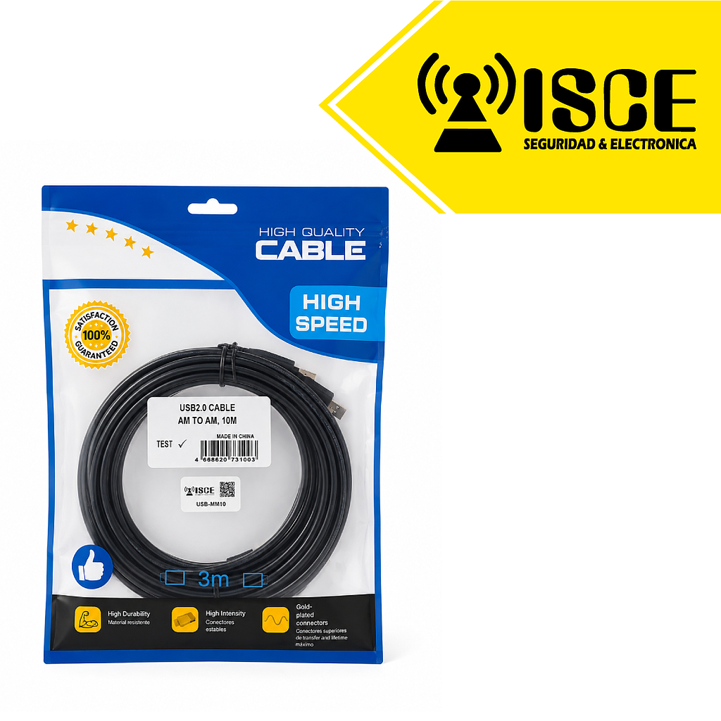 SEITON CABLE USB 2.0 M/M EXTENSION 10M