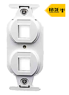 LEVITON BASE DOBLE REDONDA P/JACK DECORA BLANCO