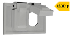 LEVITON PLACA DOBLE HERMETICA HORIZONTAL BAQUELITA GRIS | ISCE