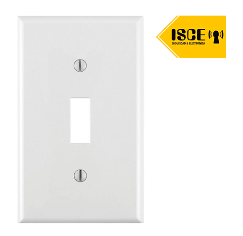 LEVITON PLACA SIMPLE NYLON P/INTERRUPTOR T/PALANCA BLANCO 